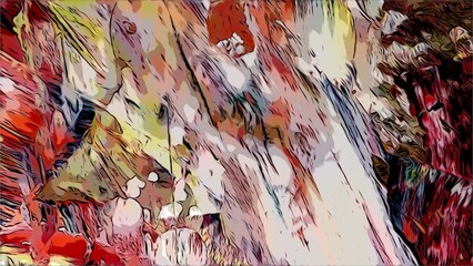 Abstract background art . Ethnic pattern. Mixtures of oil paint. Trendy hand painting canvas. Wall...