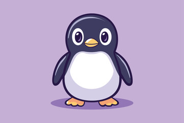 Kawaii Penguin Cartoon Graphic for Fun and Playful Projects