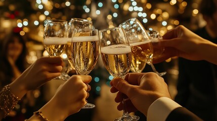 Raise a toast as the clock strikes midnight, celebrating a new year filled with joy and cheer.