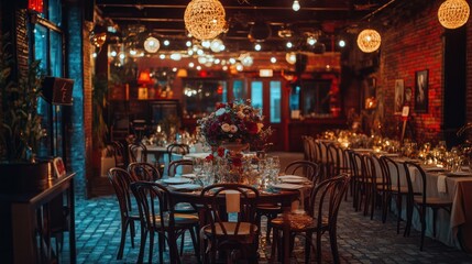 A vintage-themed party with retro decor, classic outfits, and music from past decades