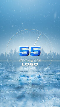 Frozen Countdown Logo Vertical Stories Opener for Social Media