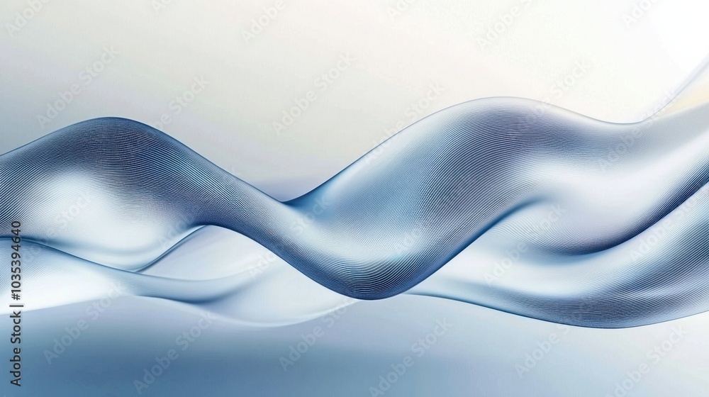 Poster abstract digital wave pattern with smooth curves, modern and sleek design