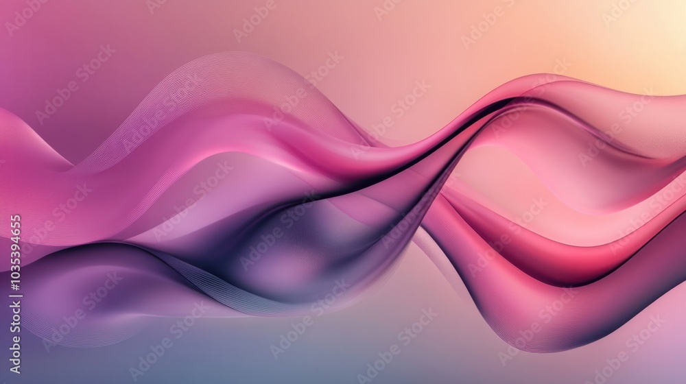 Poster abstract digital wave pattern with smooth curves, modern and sleek design