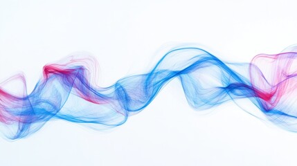 Electric blue and red light lines, twisting together on a white background, creating a bright, dynamic glow