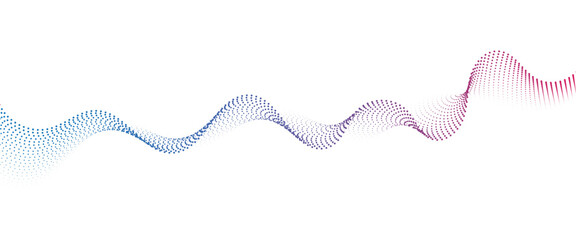 Flowing Dot Wave halftone gradient pattern on transparent background