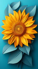 Obraz premium Cutter Flower logo 3d vector papercut