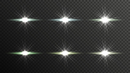 Green  Stars  Explode Vector Isolated Set 