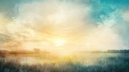 A serene landscape canvas print with soft pastel tones, ideal for creating a calming atmosphere in a contemporary living room