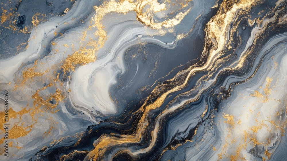 Poster a sophisticated abstract canvas with elegant gold and marble patterns, ideal for adding a sense of r