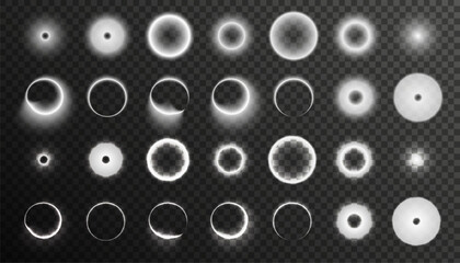 Circle Diffused Light Vector Set Isolated