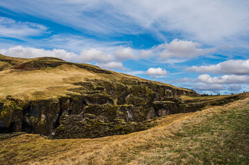 Naklejka premium nature sceneries inside the Fjadrargljufur Canyon, Vik i Myrdal, Iceland