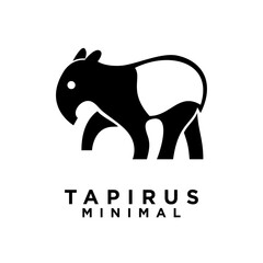 Tapirus line black logo icon design illustration