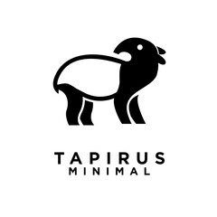 Tapirus line black logo icon design illustration