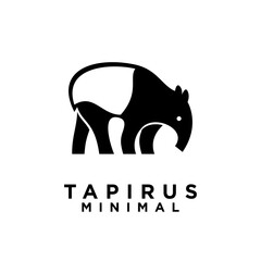 Tapirus line black logo icon design illustration