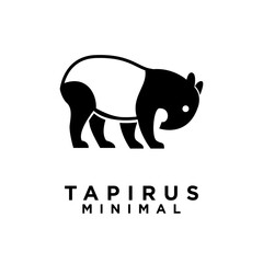 Tapirus line black logo icon design illustration
