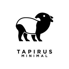 Obraz premium Tapirus line black logo icon design illustration
