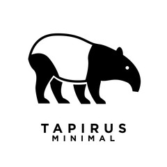Tapirus line black logo icon design illustration