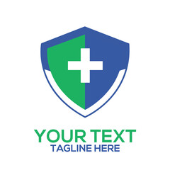 Fototapeta premium medical cross logo with shield