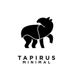Tapirus line black logo icon design illustration