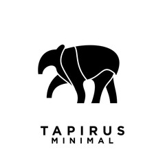 Tapirus line black logo icon design illustration