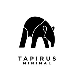 Tapirus line black logo icon design illustration