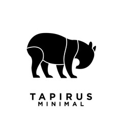 Tapirus line black logo icon design illustration