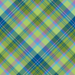 Seamless pattern in magical green, blue and purple colors for plaid, fabric, textile, clothes, tablecloth and other things. Vector image. 2