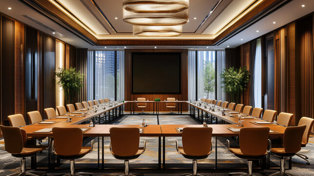 A conference room designed for effective meetings and presentations