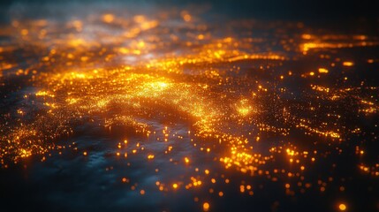 Fototapeta premium Creative Glowing Polygonal Map Representing Innovation and Technology Trends for Modern Digital Solutions