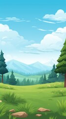 Background for Casual Mobile Game: Vertical Format for Menu Screen and Game Levels, in-Game Setting