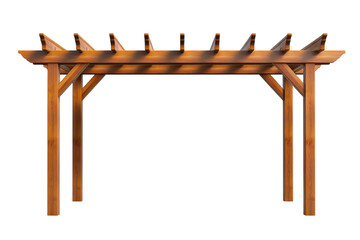 Rustic Outdoor Pergola with Vines Isolated on Transparent Background