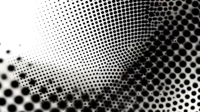 halftone moving and morphing black and white backg