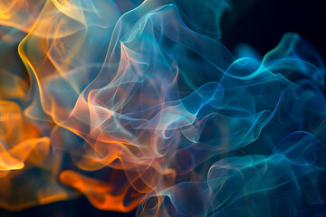 Fototapeta premium abstract background Translucent, fluid shapes glowing in a dark background.