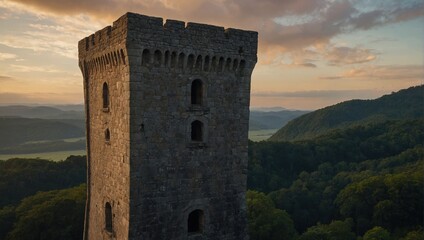 A beautiful archer tower during the spring season is a sight to see