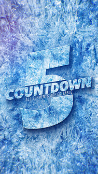 Ice Countdown Winter Vertical Logo Opener for Social Media