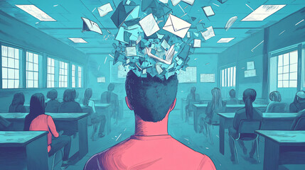 A compelling visual highlighting the intersection of education and mental health.