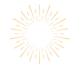 Obraz premium Sun ray line sign. Black round icon. Burst or firework logo.