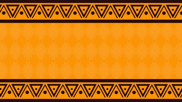 4k animation of Native American Tribal motif Pattern - Geometric Silhouette background of indian tribal motif