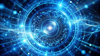Glowing Blue Vortex with Intricate Patterns - Futuristic Technology Conceptual Photography