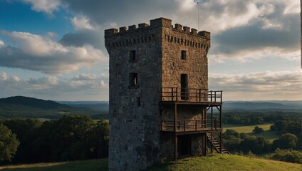 A captivating archer tower surrounded by wildflowers is a sight to behold for all