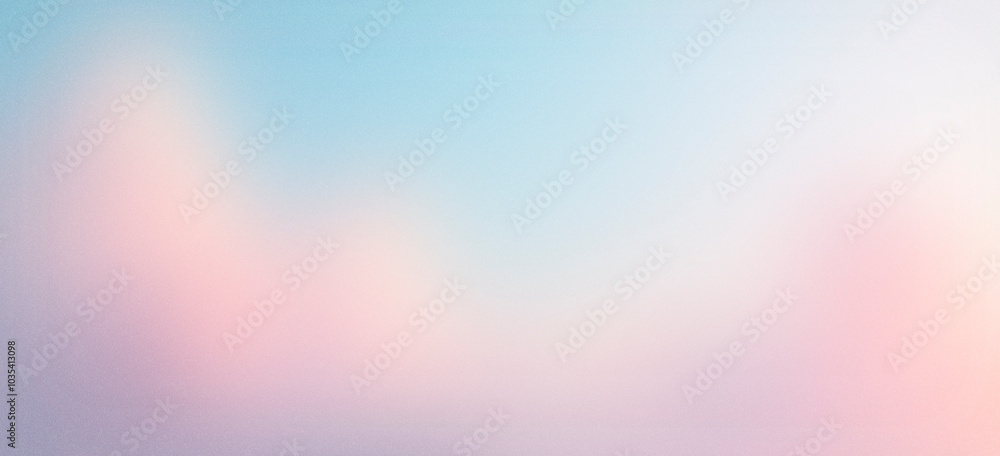 Poster pastel pink and blue gradient background, smooth transitions and soft noise effect, abstract design 