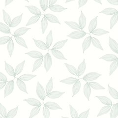 Seamless pattern with hand drawn leaves
