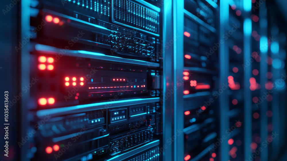 Poster background illustration of a computer network and internet cybersecurity, featuring a vector graphic