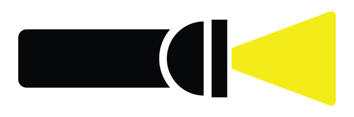 Flashlight icon. Flashlight silhouette vector art isolated on white background. Torch symbol modern, simple, vector, icon for website design and using mobile app. Vector illustration. EPS 10