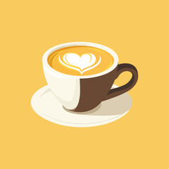 Coffee Cup with Beans Vector Illustration for Cafe Logos