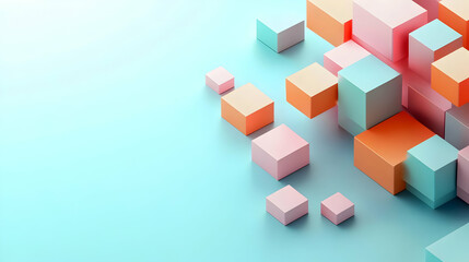 Obraz premium Colorful Blocks on Light Blue Background