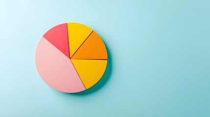 Fototapeta premium Colorful Pie Chart on Pastel Background