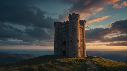 A delightful archer tower nestled in a serene meadow invites moments of peace