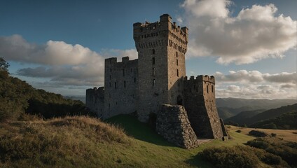 A delightful archer tower surrounded by blooming flowers