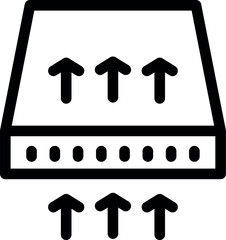 Breathable mattress material allowing airflow for a comfortable sleep, icon illustration